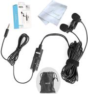 🎤 boya by-m1dm dual-head lavalier microphone: high-quality audio for smartphones, dslrs, and camcorders logo