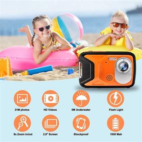 img 2 attached to 📸 Ultimate Kids Waterproof Camera: Lovpo 8MP Underwater Camera for Boys and Girls - Perfect Christmas and Birthday Gift with 32G Card (Orange)