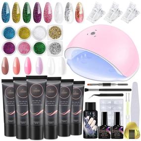 img 4 attached to 💅 Cooserry Poly Nail Gel Kit: Builder Gel Extensions, LED Lamp, Nail Foils & More!