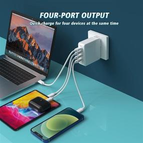 img 1 attached to 🔌 Cirtek 100W USB C Charger: 4-Port GaN Fast Wall Charger with USB C to C Cable - Compatible with MacBook, iPhone, iPad Pro, Galaxy, Dell XPS