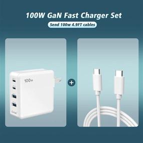 img 2 attached to 🔌 Cirtek 100W USB C Charger: 4-Port GaN Fast Wall Charger with USB C to C Cable - Compatible with MacBook, iPhone, iPad Pro, Galaxy, Dell XPS