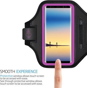 img 2 attached to 📱 LOVPHONE Armband for iPhone 13 Pro Max/12 Pro Max/Samsung Galaxy Note 8/9/10/10+ - Waterproof Sport Running Case with Fingerprint Sensor Access - Rosy