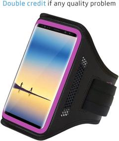 img 3 attached to 📱 LOVPHONE Armband for iPhone 13 Pro Max/12 Pro Max/Samsung Galaxy Note 8/9/10/10+ - Waterproof Sport Running Case with Fingerprint Sensor Access - Rosy