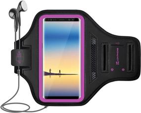 img 4 attached to 📱 LOVPHONE Armband for iPhone 13 Pro Max/12 Pro Max/Samsung Galaxy Note 8/9/10/10+ - Waterproof Sport Running Case with Fingerprint Sensor Access - Rosy