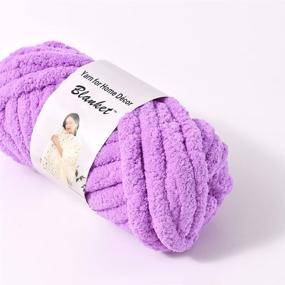 img 3 attached to 🧶 Handmade Chenille Yarn Arm Knitting: Ultra Soft Chunky Blanket DIY Kit for Knit Blanket, Pet Cushion, and Home Décor (Light Purple, 0.55 LB/0.25 kg)