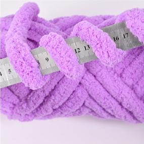 img 2 attached to 🧶 Handmade Chenille Yarn Arm Knitting: Ultra Soft Chunky Blanket DIY Kit for Knit Blanket, Pet Cushion, and Home Décor (Light Purple, 0.55 LB/0.25 kg)