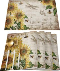 img 4 attached to Queen Area Placemats Sunflowers Background