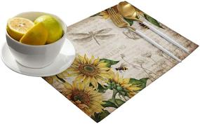 img 3 attached to Queen Area Placemats Sunflowers Background