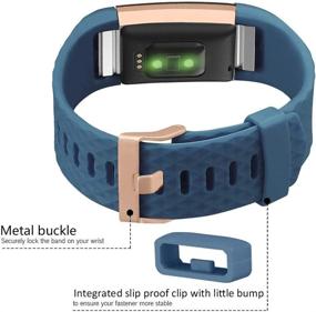 img 1 attached to ⌚ UMAXGET Fitbit Charge 2 Bands - 3-Pack Soft Silicone Sport Wristbands with Adjustable Fit and Rose Gold Buckle for Men and Women - Special Edition - Available in Large and Small Sizes