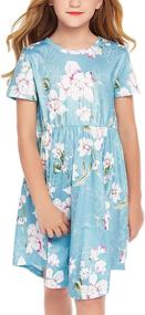 img 4 attached to 👗 Arshiner Little Sleeve Floral Skater Girls' Dress: Stylish Clothing for Trendy Princesses