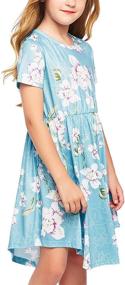 img 1 attached to 👗 Arshiner Little Sleeve Floral Skater Girls' Dress: Stylish Clothing for Trendy Princesses