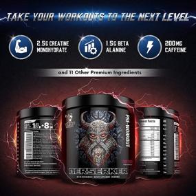 img 1 attached to 🏋️ Berserker Pre-Workout with Creatine, Beta-Alanine, Caffeine for Energy - Viking Supps, Fury Punch (Fruit Punch) Flavor, 24 Servings