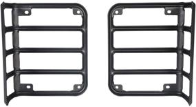 img 1 attached to 🔒 Hooke Road Matte Black Tail Light Cover Guards for Jeep Wrangler JK 2007-2018 - Enhance Rear Taillight Protection with this Pair of Covers