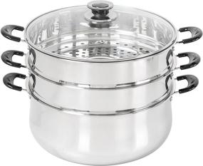 img 4 attached to Concord 30 CM Stainless Steel 3 🥘 Tier Steamer Pot: Efficient Triply Bottom Cookware for Steaming