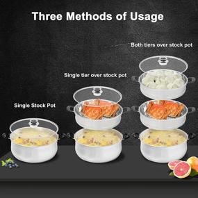 img 3 attached to Concord 30 CM Stainless Steel 3 🥘 Tier Steamer Pot: Efficient Triply Bottom Cookware for Steaming