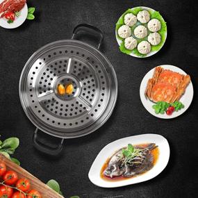 img 2 attached to Concord 30 CM Stainless Steel 3 🥘 Tier Steamer Pot: Efficient Triply Bottom Cookware for Steaming