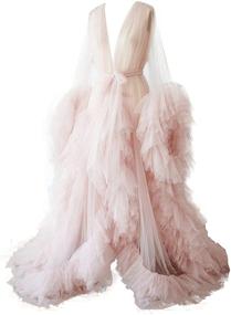 img 4 attached to Exude Elegance and Allure with the BathGown Sexy Illusion Long Lingerie Tulle Robe – Perfect for Nighttime Indulgence, Bridal Wear, or a Luxurious Bathrobe