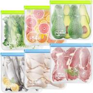 extra thick reusable gallon freezer bags - 6 pack leakproof storage bags for marinating food, fruits, cereal, sandwiches, snacks, meal prep, travel, and home organization logo