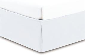 img 2 attached to 👑 Gold Crown Premium Solid Queen White Bed Skirt: Split Corners, High Thread Count, 14-Inch Fall, 95 GSM Microfiber, 1500 Series, Natural Draping, Durable, Silky Soft, Wrinkle-Free