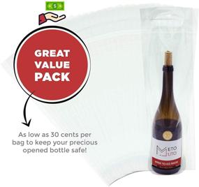 img 1 attached to 🍷 Wine To Go Bags: 50 Clear Plastic Wine Doggy Bags with Sturdy Handle - Perfect for Weddings, Picnics, BBQs, and Travel!