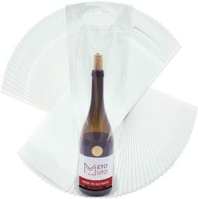 img 4 attached to 🍷 Wine To Go Bags: 50 Clear Plastic Wine Doggy Bags with Sturdy Handle - Perfect for Weddings, Picnics, BBQs, and Travel!