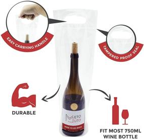 img 3 attached to 🍷 Wine To Go Bags: 50 Clear Plastic Wine Doggy Bags with Sturdy Handle - Perfect for Weddings, Picnics, BBQs, and Travel!