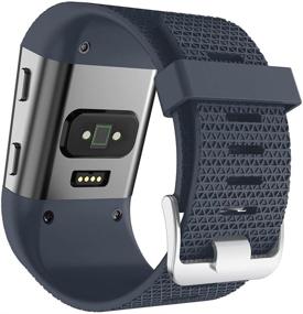 img 1 attached to Adjustable Soft Silicone Band with Metal Buckle Clasp for Fitbit Surge - QGHXO Replacement Strap (No Tracker)