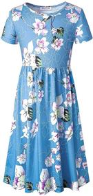 img 2 attached to 👗 Kilottor Girl's Loose Casual Holiday Midi Dress with Pockets: Sizes 4 to 14 Years - KC101