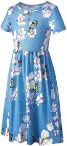 img 1 attached to 👗 Kilottor Girl's Loose Casual Holiday Midi Dress with Pockets: Sizes 4 to 14 Years - KC101