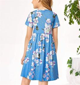 img 3 attached to 👗 Kilottor Girl's Loose Casual Holiday Midi Dress with Pockets: Sizes 4 to 14 Years - KC101