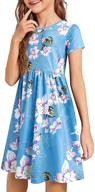 👗 kilottor girl's loose casual holiday midi dress with pockets: sizes 4 to 14 years - kc101 logo