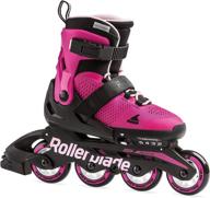 🛼 rollerblade microblade girl's adjustable fitness inline skate: pink and bubble gum junior inline skates for youth performance логотип