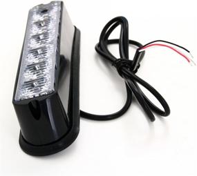 img 2 attached to TASWK 6 LED Lights Bar: Super Bright Caution Flashing Lights for Trucks, Cars, Vans - White & Yellow (2 pcs)