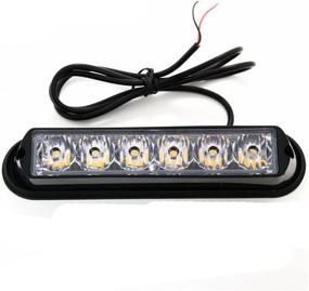 img 3 attached to TASWK 6 LED Lights Bar: Super Bright Caution Flashing Lights for Trucks, Cars, Vans - White & Yellow (2 pcs)