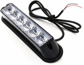 img 1 attached to TASWK 6 LED Lights Bar: Super Bright Caution Flashing Lights for Trucks, Cars, Vans - White & Yellow (2 pcs)