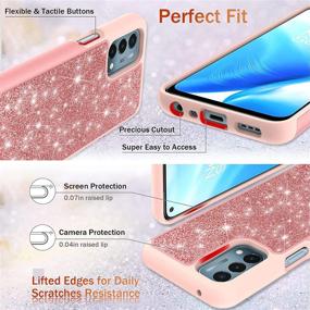 img 1 attached to 📱 UNPEY Glitter Phone Case with Tempered Glass Screen Protectors for OnePlus Nord N200 5G – Rose Gold, Cute Bling Design & Dual Layer Hybrid Cover, Sparkle Cell Phone Case for Women and Girls