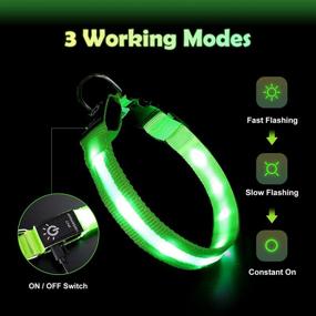 img 3 attached to 🌟 PetIsay Waterproof LED Dog Collar: USB Rechargeable Light-Up Collar for Dogs