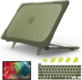 img 4 attached to 📦 May Chen Slim Hard Shell Dual Layer Protective Case for MacBook Pro 13 inch A2338 M1/A2289/A2251 2020 Release - Olive