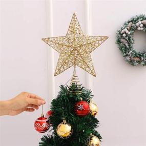 img 2 attached to STOBOK Christmas Tree Topper - 12 Inch Golden Colorful Lighted Xmas Star for Festive Holiday Decoration