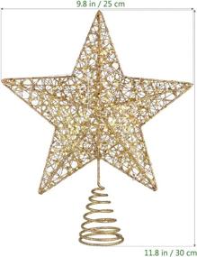 img 1 attached to STOBOK Christmas Tree Topper - 12 Inch Golden Colorful Lighted Xmas Star for Festive Holiday Decoration