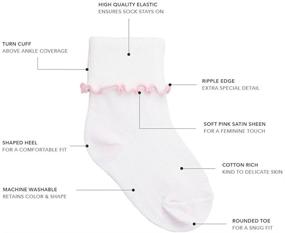 img 1 attached to 🧦 Adorable Pack of 6 Country Kids Girls' Cotton Rich Sweet Ripple Ruffle Edge Turn Cuff Socks!