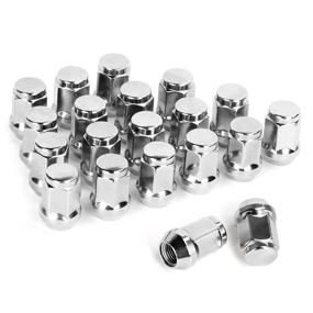 img 4 attached to 🔩 Dynofit 1/2-20 Chrome Wheel Lug Nuts - Set of 20 Solid 1/2x20 Conical Seat Aftermarket Lugnuts for Durango, Journey, Viper, XJ, KJ, KK, CJ, Commander, XK, ZJ, WJ, WK, Liberty, TJ, JK, Explorer - Ideal for Tuner Rims