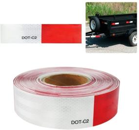 img 2 attached to 🚗 WeFoonLo 6M/20ft Reflective Auto Car Safety Tape: Red & White Stripes for Vehicles, Trailers, RVs, Boats, and Mailboxes