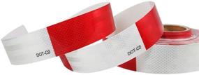 img 3 attached to 🚗 WeFoonLo 6M/20ft Reflective Auto Car Safety Tape: Red & White Stripes for Vehicles, Trailers, RVs, Boats, and Mailboxes