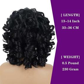 img 1 attached to 👩 Big Curly Short Curly Wigs for Black Women Andromeda Soft Black Kinky Curly Wig with Bangs Afro Loose Cute Curly Heat Resistant Natural Looking Synthetic Wig for African American Women: A Perfect Choice!