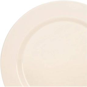 img 1 attached to 🍽️ 50 Pack of Heavyweight Premium Disposable Plastic Plates by OCCASIONS - Includes 25 Dinner Plates (10.5'') and 25 Cake Plates (6.25'') - Plain Ivory Color