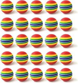 img 3 attached to 🐱 Fasmov 30 Pack Rainbow Cat Toy Balls: Soft EVA Foam Indoor Interactive Kittens' Favorite Toys, Golf Practice Balls for Backyard Hitting Mat, Soft for Children and Pets