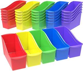 img 4 attached to Storex Large Book Bin: Linking Storage Bin with Dry Erase Surface - 14.3 x 7 x 5.3 Inches - STEM Assortment (30-Pack)