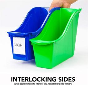 img 2 attached to Storex Large Book Bin: Linking Storage Bin with Dry Erase Surface - 14.3 x 7 x 5.3 Inches - STEM Assortment (30-Pack)