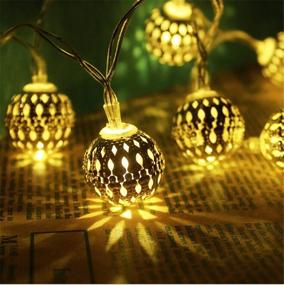 img 4 attached to 🎉 Enhance Your Events with Connectable Metal Ball Fairy Lights - Adjustable, Multi-Mode Novelty Decorations for Christmas, Halloween, Party, Wedding, Bedroom (Warm White)